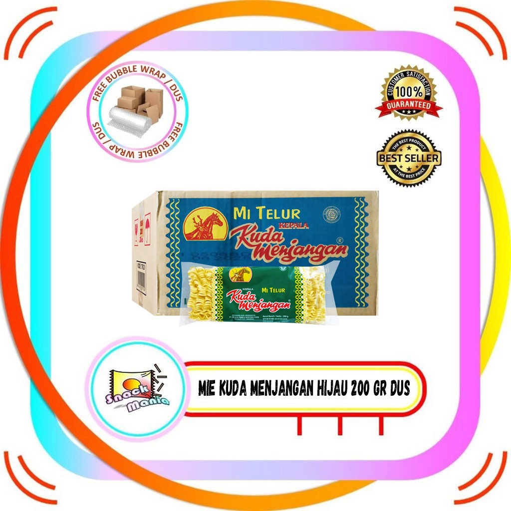 

Mie Telur Keriting Kuda Menjangan ~ 200 gr x 20 pcs Mi Telor Bks Hijau