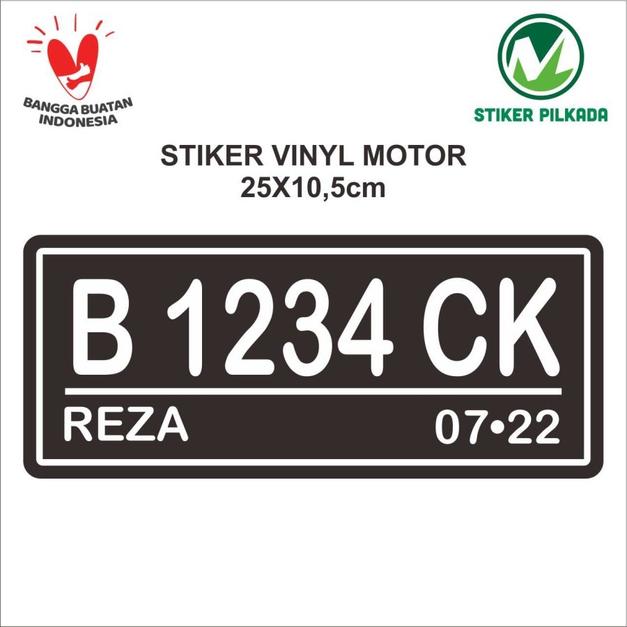 

STIKER VINYL PLAT NOMER MOTOR ( CUSTOM )