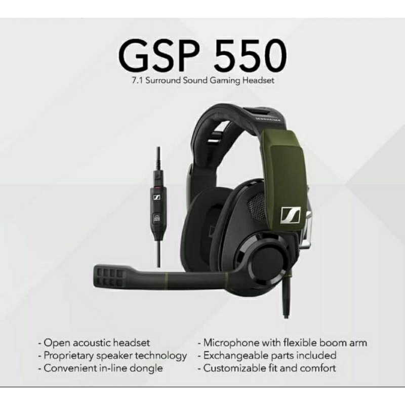 Sennheiser GSP 550 PC Gaming Headset Surround Sound Dolby 7.1