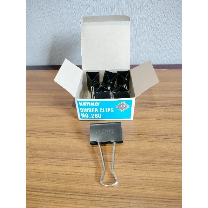 

Binder Clips Kenko No. 280 / Binder Clip / Klip Kertas (per 1 kotak)