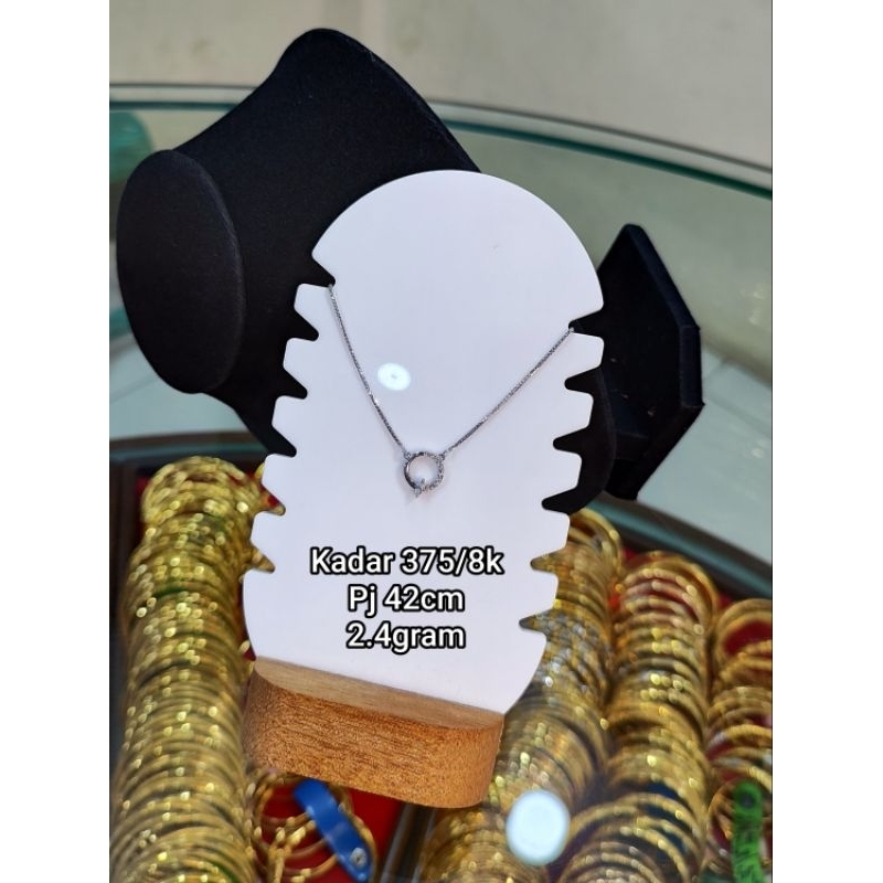 KALUNG LIONTIN SET EMAS PUTIH 375/8K KALUNG KOREAN STYLE EMAS PUTIH ASLI