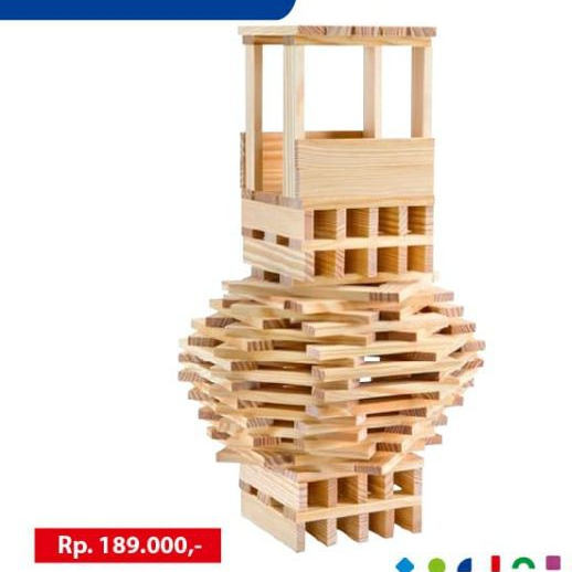 HAULA TOYS || Mainan Edukasi, Mainan Kayu, Mainan Susun Balok, Balok Kapla Natural