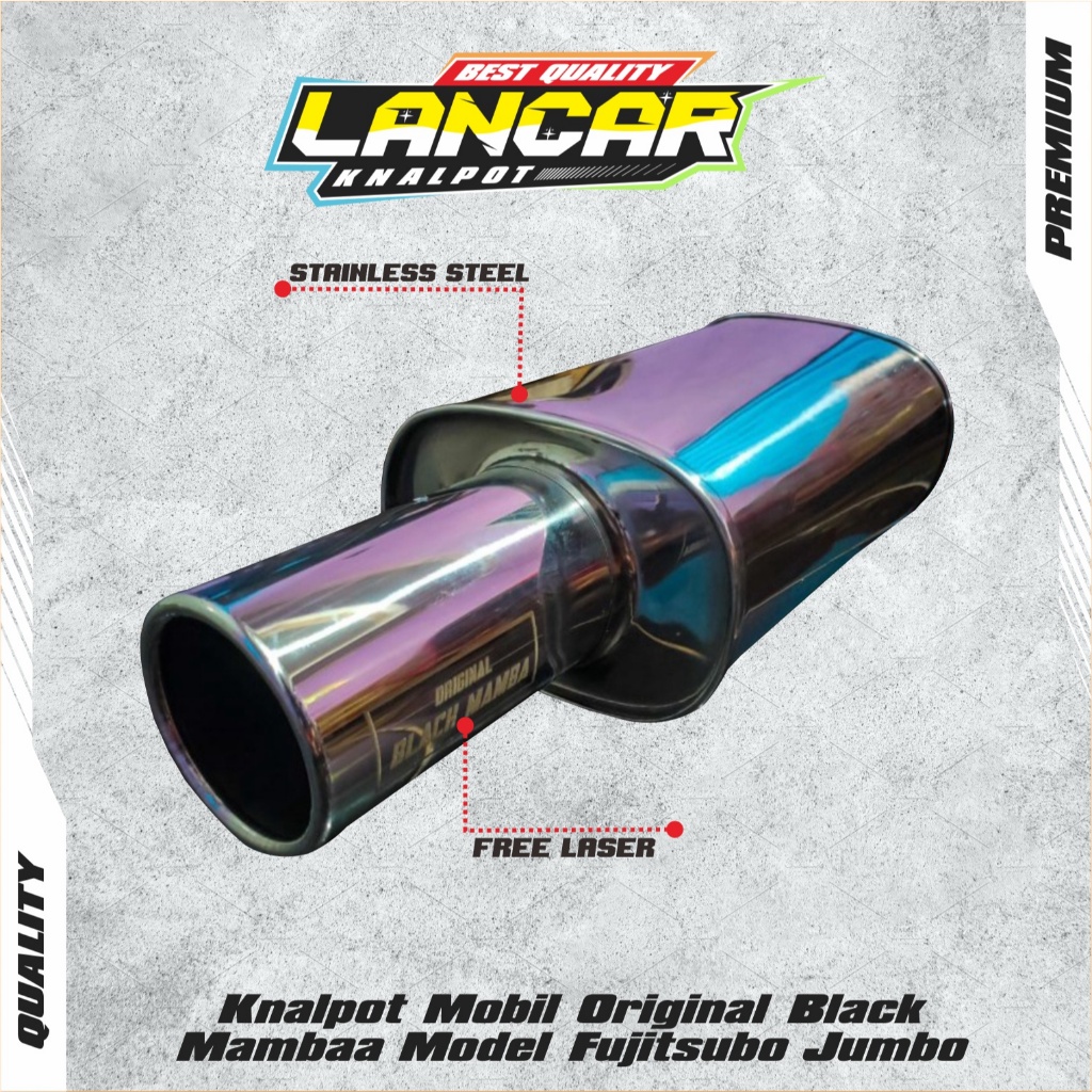 Knalpot Mobil Original Black Mambaa Model Fujitsubo Jumbo berkualitas