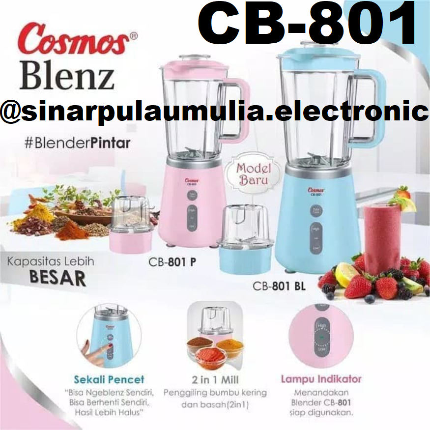 Cosmos Blender Plastik 1.5 Liter - CB-801 / CB 801 / CB801 / CB 801 P / CB 801 BL / CB-801P / CB-801