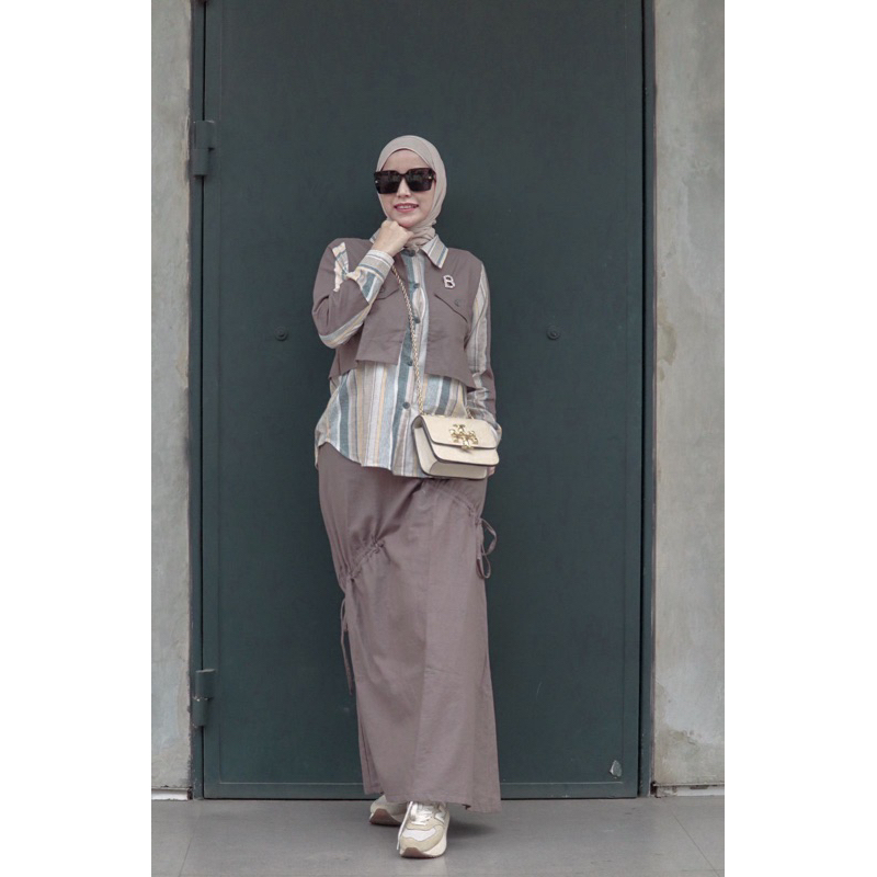 BLOVA DAENA SET ROK vest setelan kemeja premium by Mmaayra