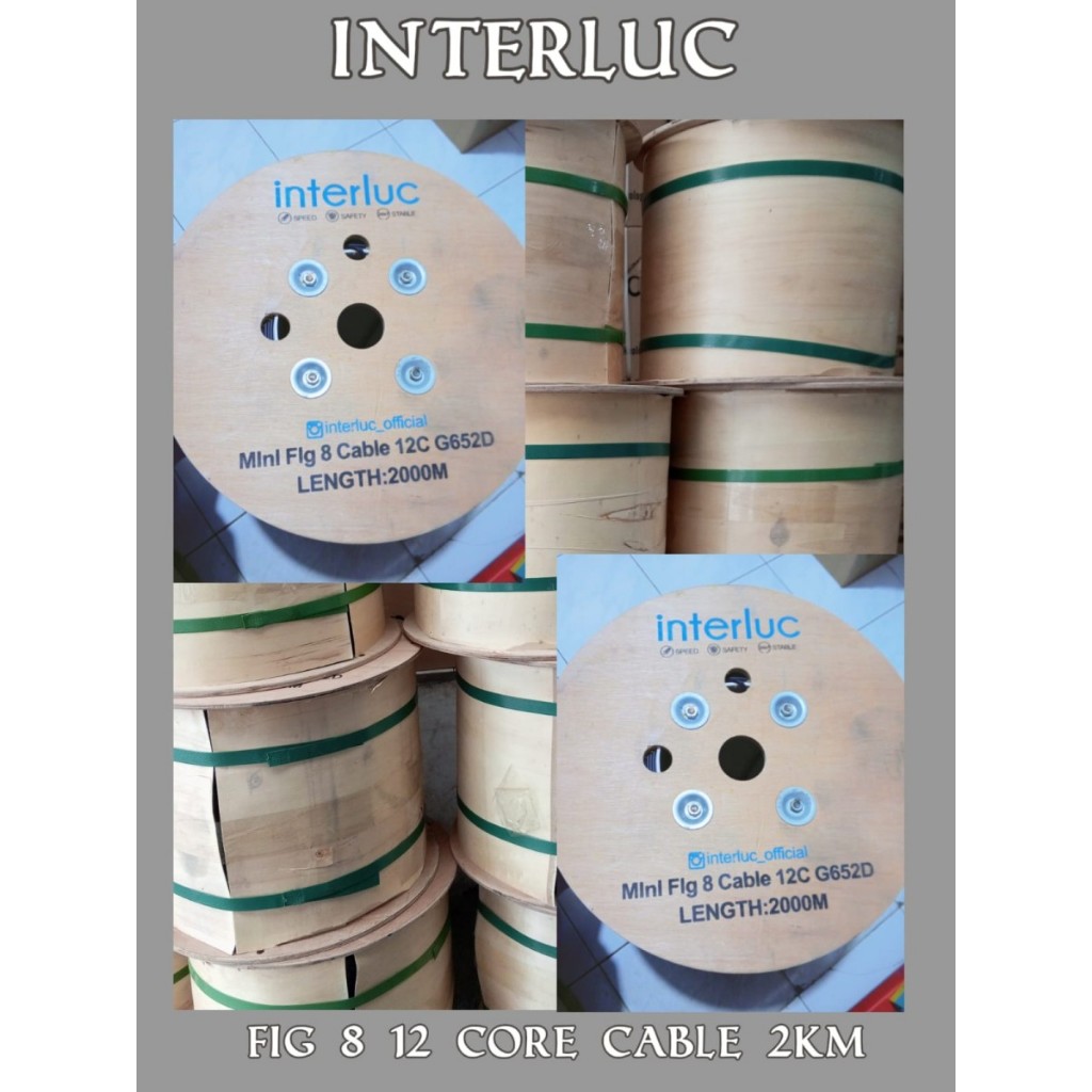 Kabel Fiber Optic FIG 8 12 Core FTTH Jelly Tube 2000M (2KM)_Centralnet