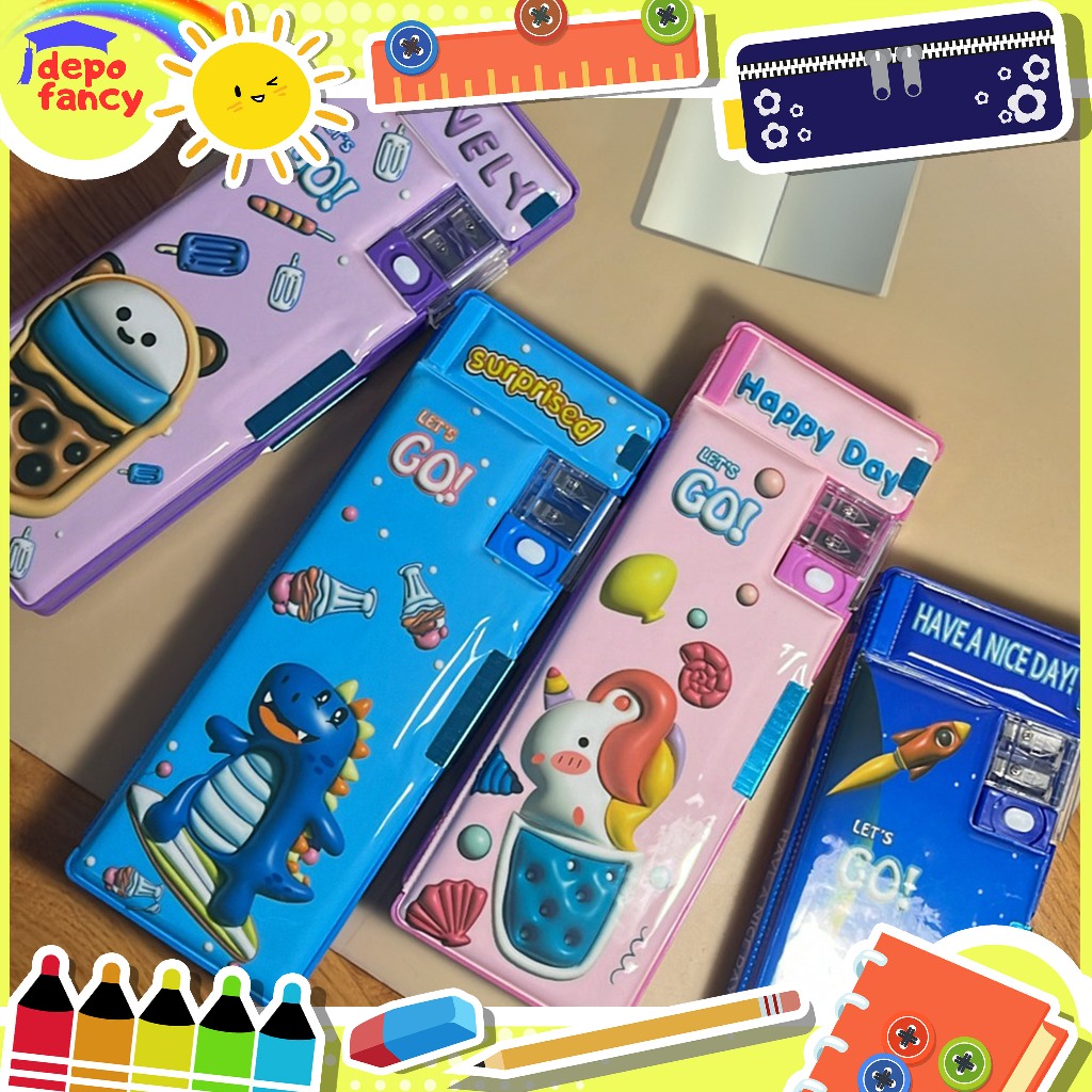 

Kotak Pensil Magnet 2 Sisi 588-196 / Pencil Case / Tepak Pensil / Boks Pensil / Box Pen