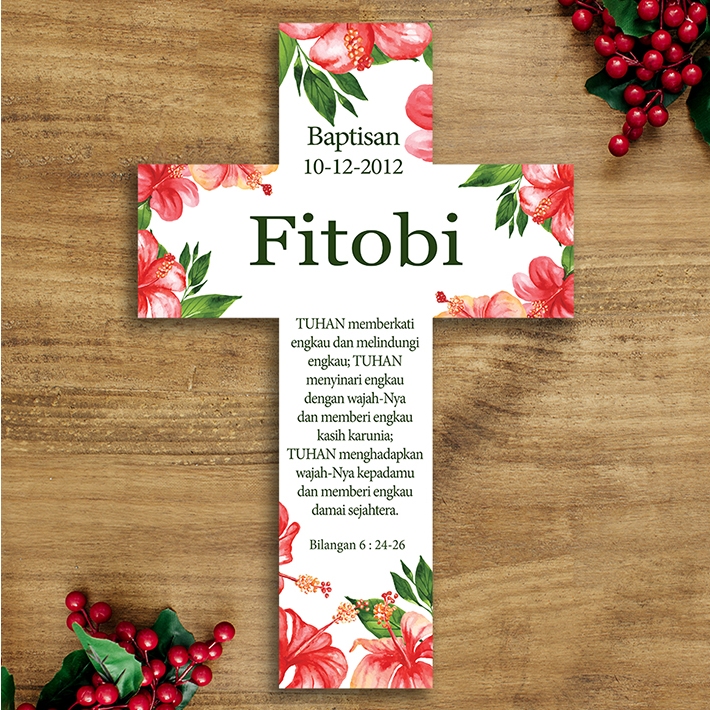 Salib dinding Baptisan Kristen / Katolik uk 40cm kado baptis kristen katolik