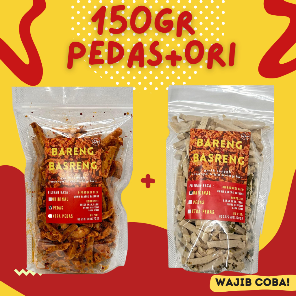 

COMBO BASRENG ORIGINAL 150 GR + BASRENG PEDAS 150 GRAM