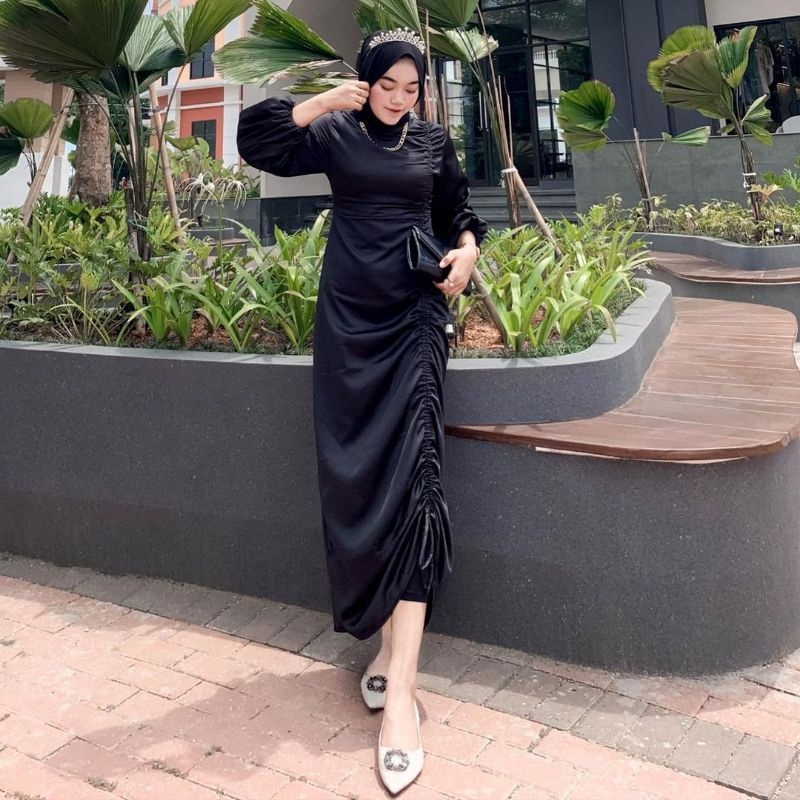 Dress Andini Serut Andini Serut Kondangan Briesmeid Wedding Pesta