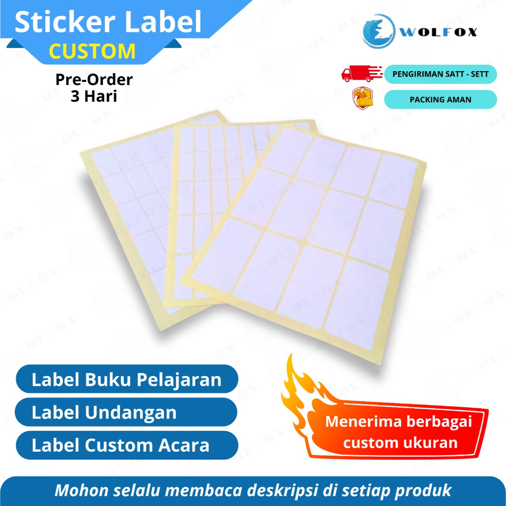 

Sticker Label Varian / Ukuran Bisa Custom