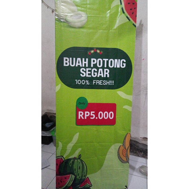 (BANNER 160×60) Banner buah potong 5000 an bekas