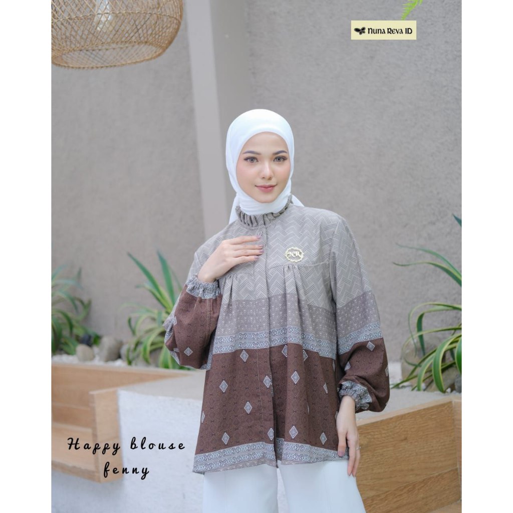 Happy Blouse by Nuna Reva Id/Blouse Wanita/Atasan Cantik/Simple