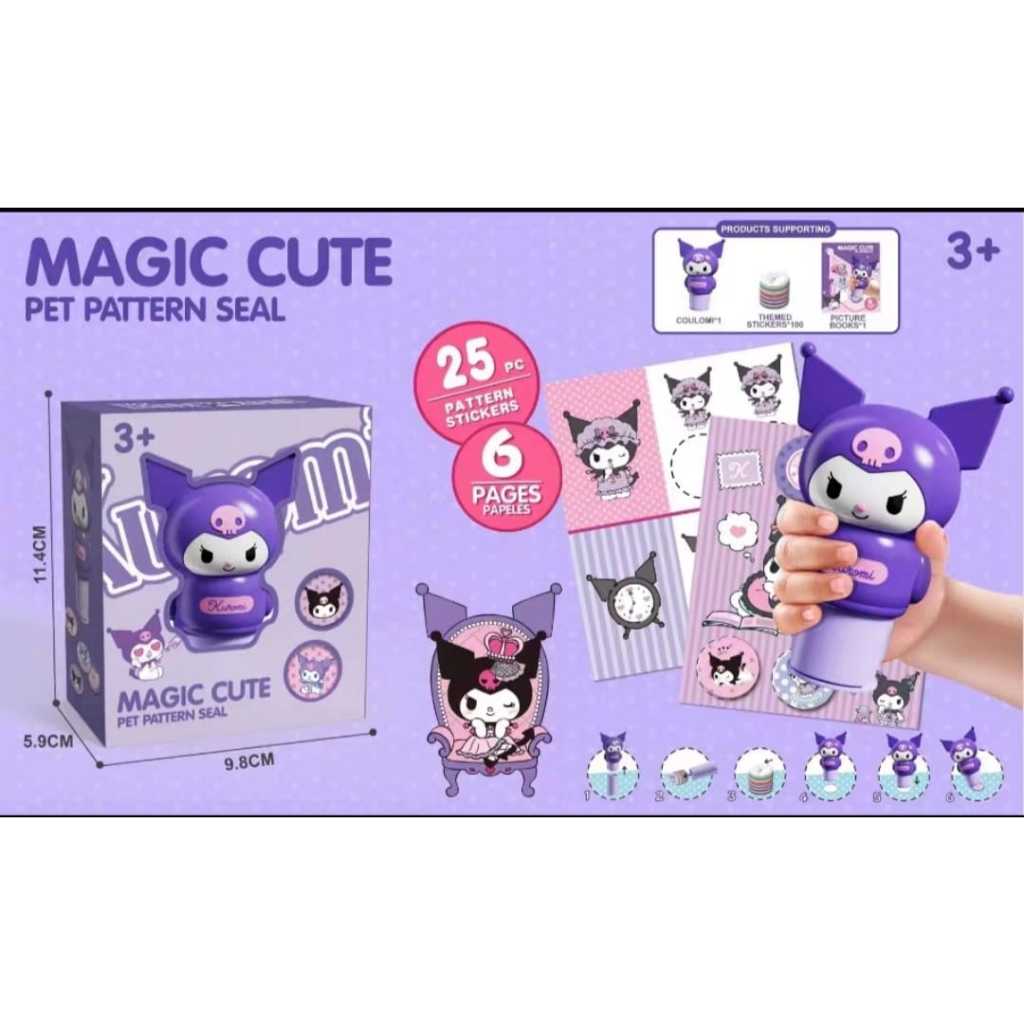 

[TOYSHOUSE] Mainan stempel anak-anak baru, stempel ajaib, hadiah buku stiker kartun anak laki laki dan perempuan