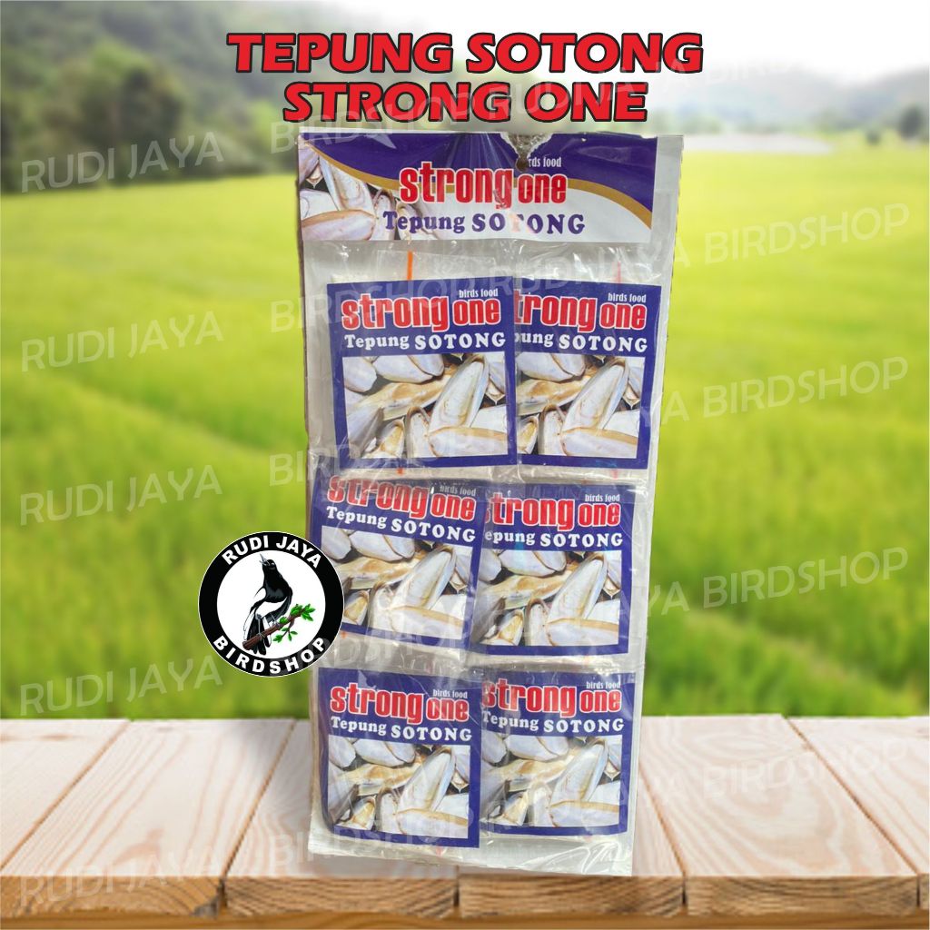 TEPUNG SOTONG ASINAN STRONG ONE 1 RENTENG KALSIUM TAMBAHAN PAKAN MAKANAN BURUNG TERNAK MURAI KENARI