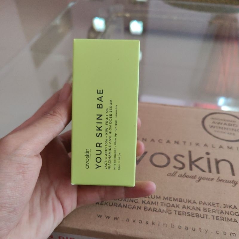 Serum Avoskin Your Skin Bae Lactic Acid 30ml Original - Glow Up Mild Exfoliating Night Serum