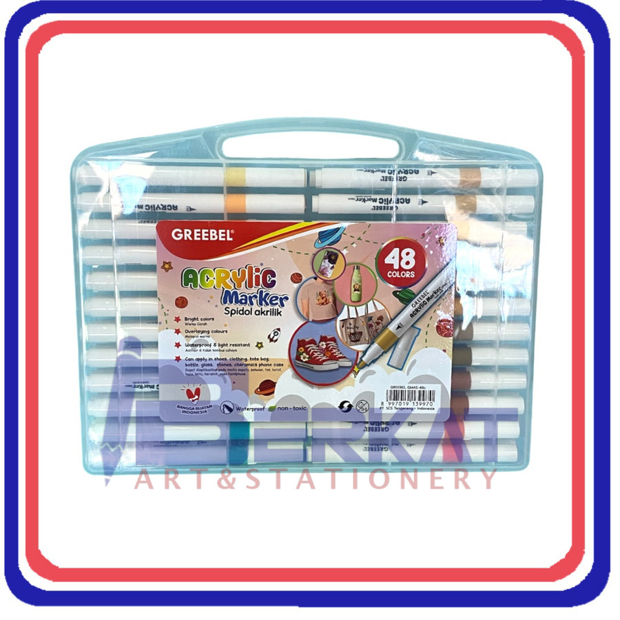 

GREEBEL Acrylic Marker / Spidol Sketsa Single Head 48 Warna
