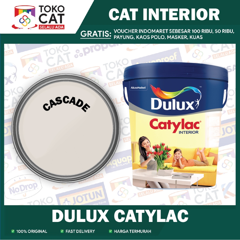 Cat Tembok Interior | Dulux Catylac Tinting ( CASCADE ) 25kg | KEMASAN PAIL INSTANT/SAMEDAY
