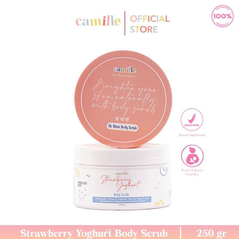 STRAWBERRY YOGHURT BODY SCRUB by Camille Beauty | Scrub Badan Tanpa Bilas