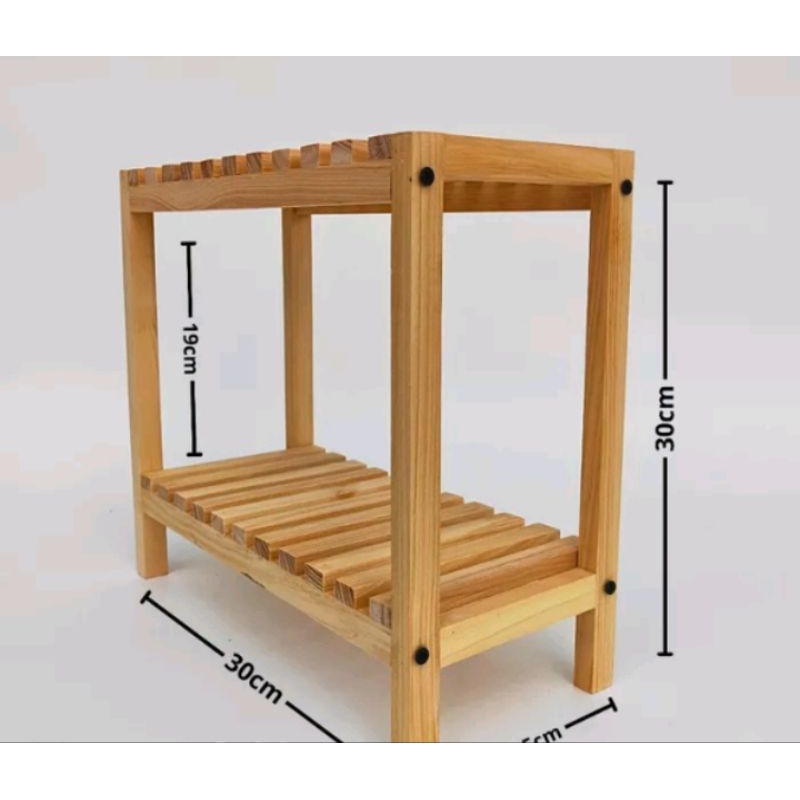 RAK SEPATU RAK BUMBU DAPUR RAK BUKU KAYU PINUS