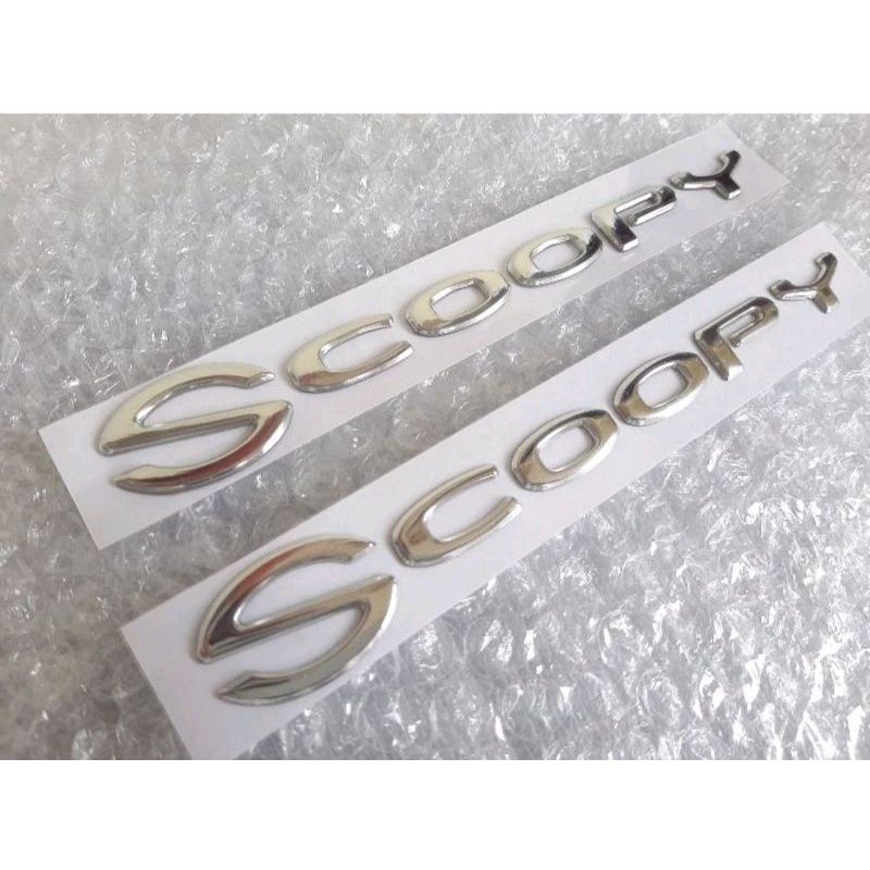 Emblem Scoopy new 2017,2018,2019,2020 3D kualitas original silver