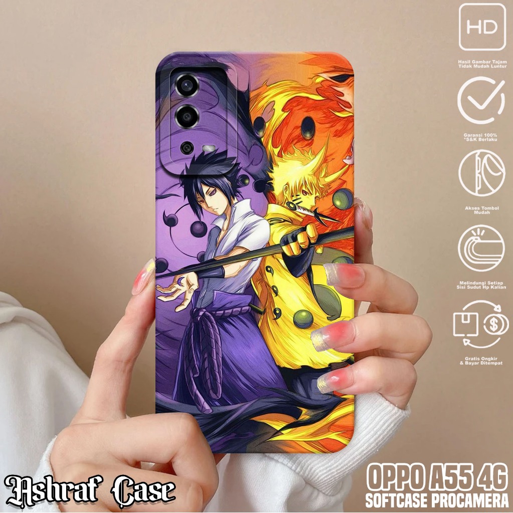 Case OPPO A55 4G - Casing Hp OPPO A55 4G Motif Anime NRT - Softcase Hp OPPO A55 4G - Silikon Hp OPPO