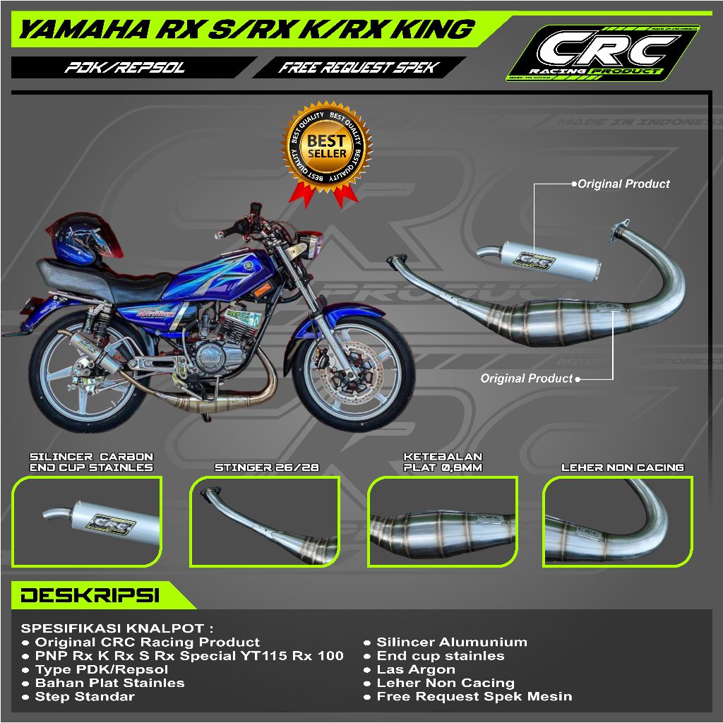 KNALPOT RACING CRC RX KING PDK REPSOL FULL STAINLES