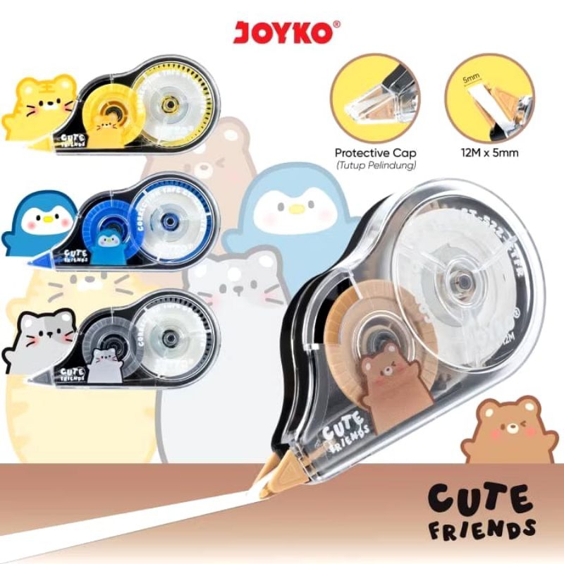 

TIPE EX ROLL/TIPE X KERTAS/CORRECTION TAPE JOYKO CT-522 CUTE FRIENDS