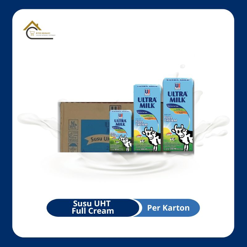 

ULTRA MILK SUSU UHT FULL CREAM 250, 200, 125 ML | PER KARTON