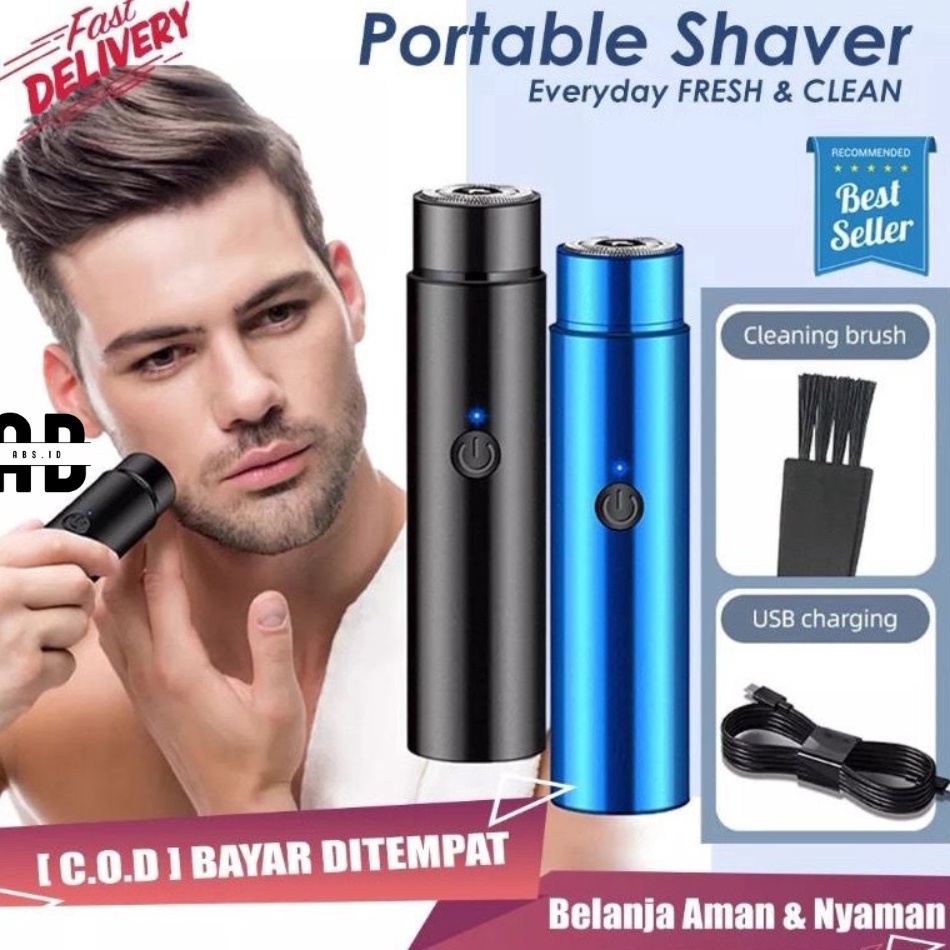 Tren Kekinian ABS  Alat Cukur Elektrik Mini Portable USB  Pisau Cukur Jenggot Recharge Alat Cukur El