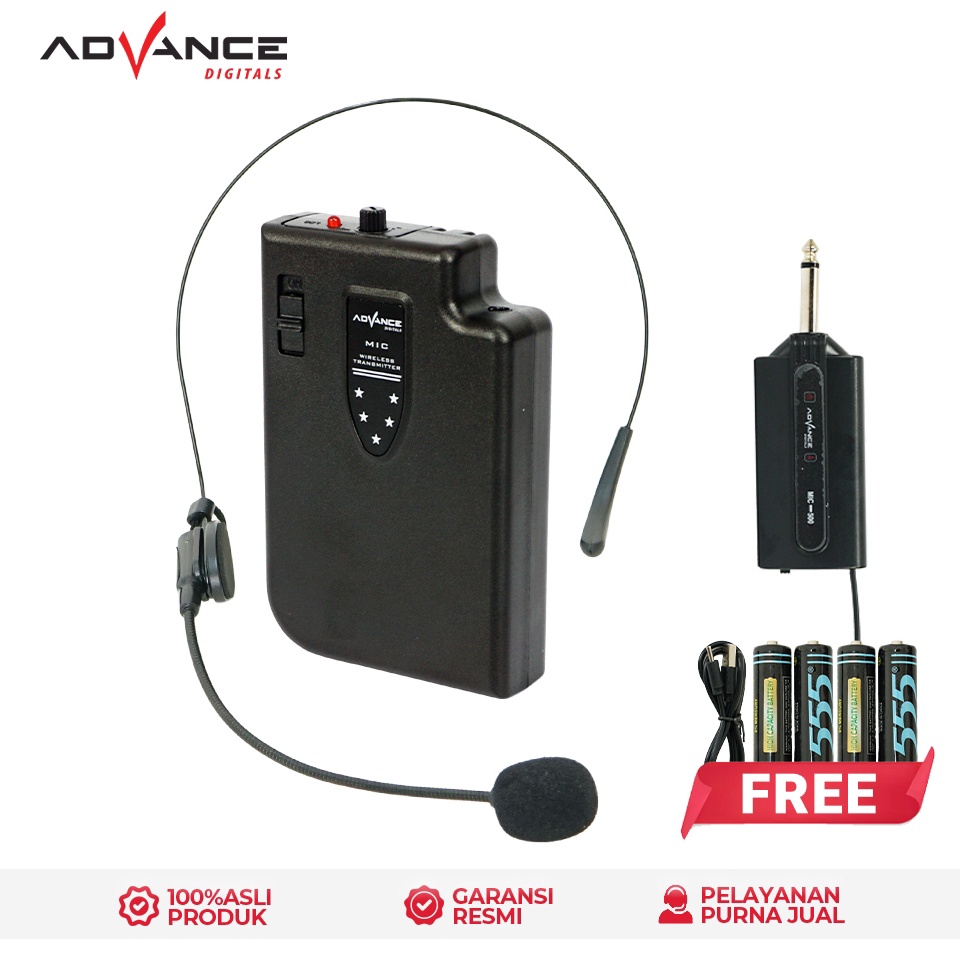 Terbagus Advance MIC5 Mic Clip On Bando Wireless Microphone Receiver