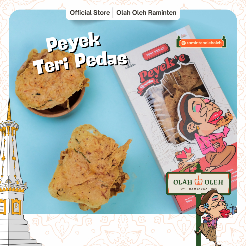 

Peyek Teri Pedas'e Raminten Original 200gr Pedas dan Gurih khas Jogja Hamzah Batik