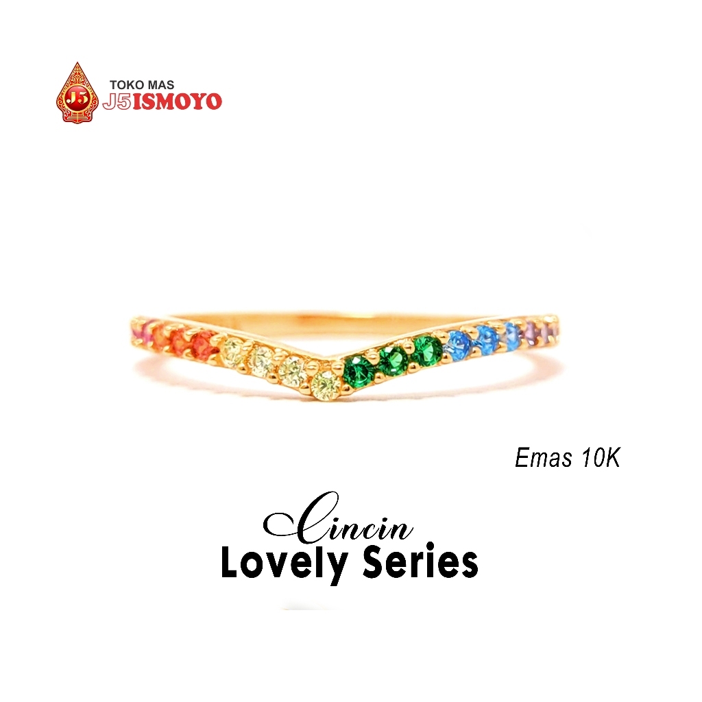 Cincin Emas Lovely Rainbow (TM) J5 Ismoyo