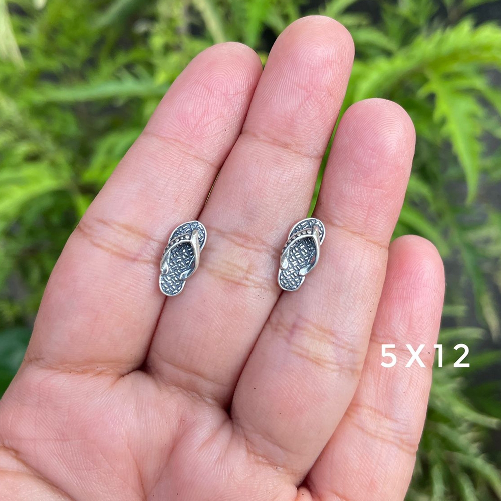 Anting Earrings Sumpel Stud Tusuk Giwang Perak Silver Bali Asli 925 Sandal Jepit Anak Wanita Perempu