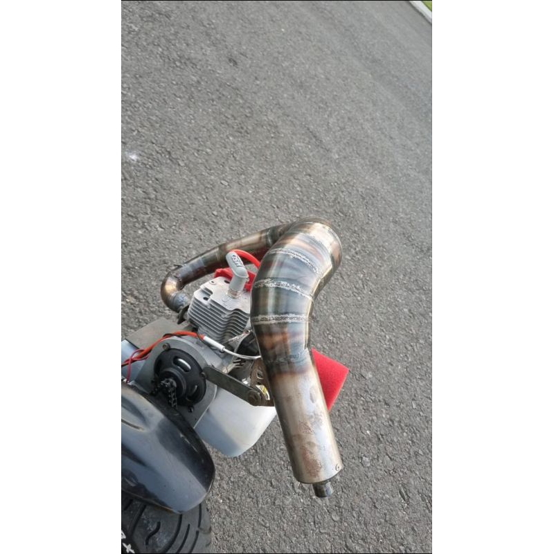 Knalpot Goped X5 Mesin kiri, 63cc Mesin Kanan, Mini GP 50CC NLK28