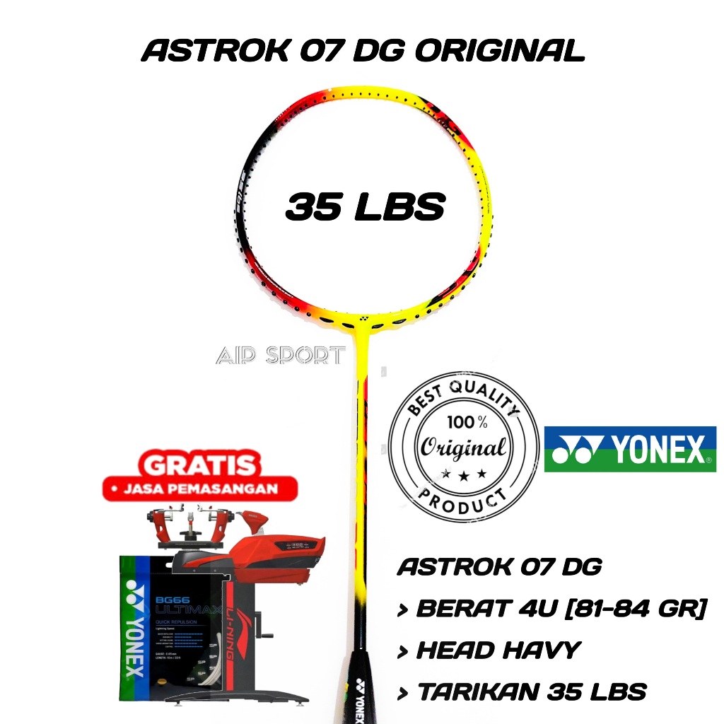 Raket Badminton Yonex Astrok 07 DG original 35 Lbs