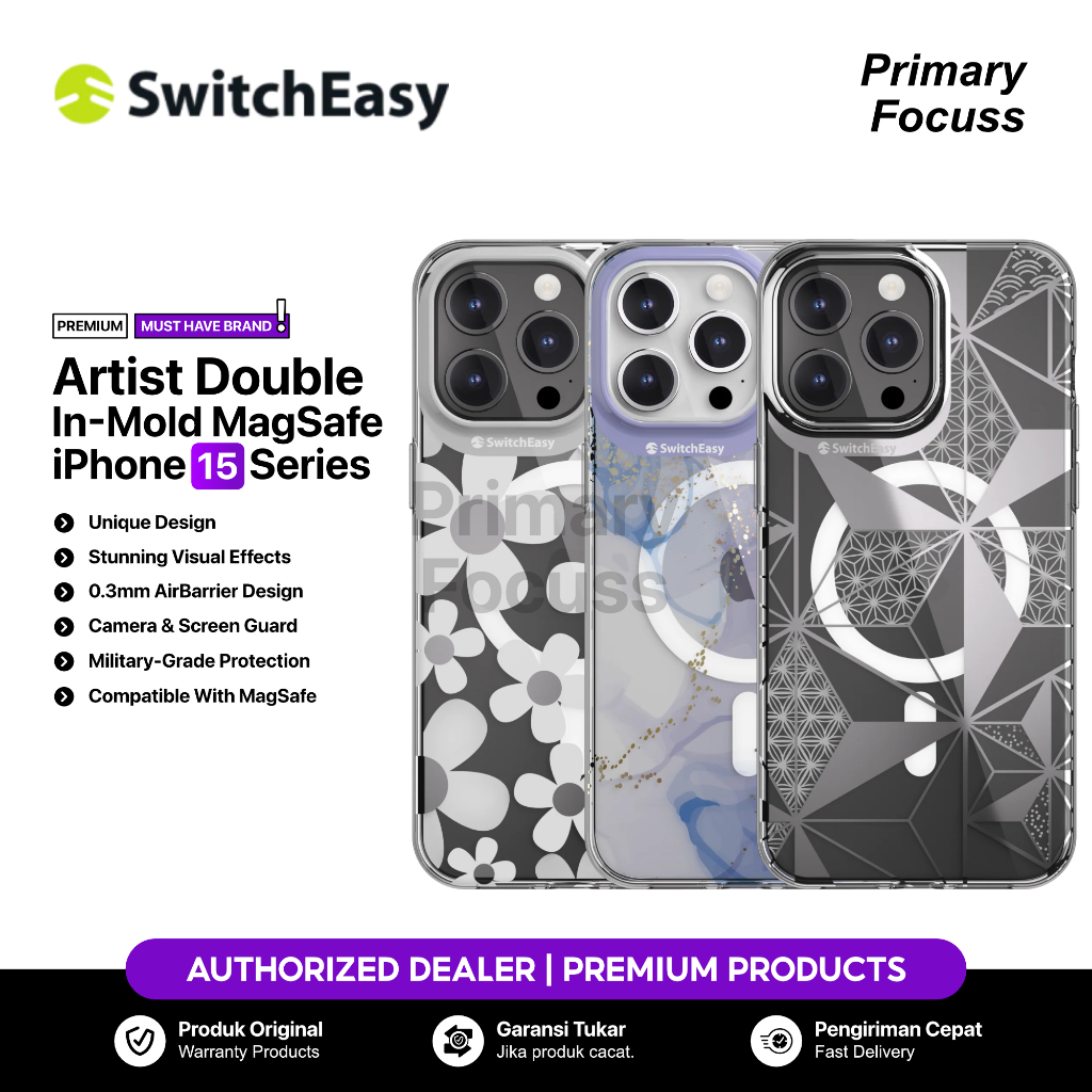 SWITCHEASY Case iPhone 15 Pro Max 15 Pro SWITCHEASY Artist Magsafe Double In-Mold - Primary Focuss