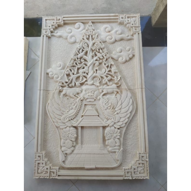 relief batu alam motif gunungan