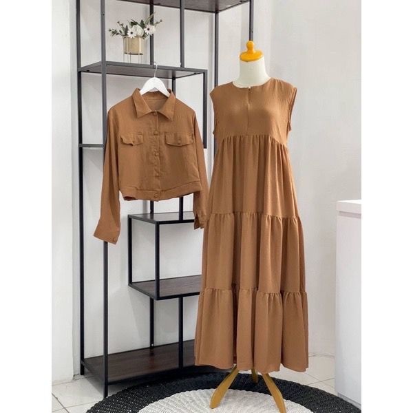 sonata dress / dress wanita / gamis wanita / dress remaja / dress korea / dress set blazer / gamis t