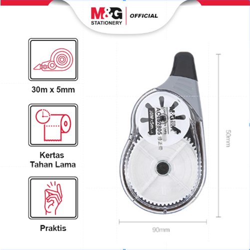 

M&G Correction Tape / Tip Ex Kertas / Pita Koreksi 30m x 5mm Awet Praktis Tidak Mudah Terputus ACT52871