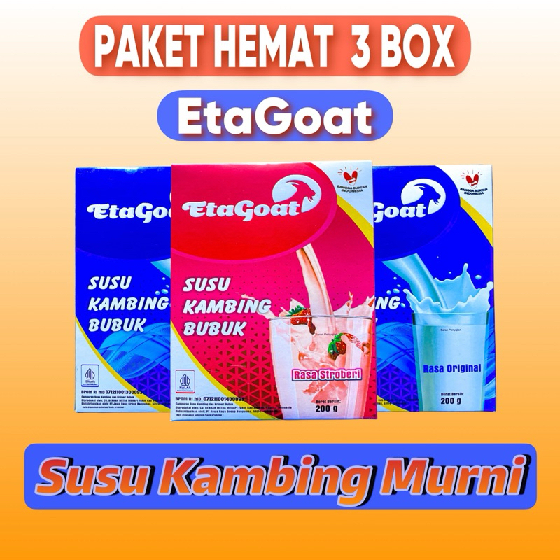 

EtaGoat Susu Kambing Bubuk Etawa - Tinggi Kalsium, Atasi Nyeri Sendi, Cegah Asam Lambung & Sehatkan Pencernaan