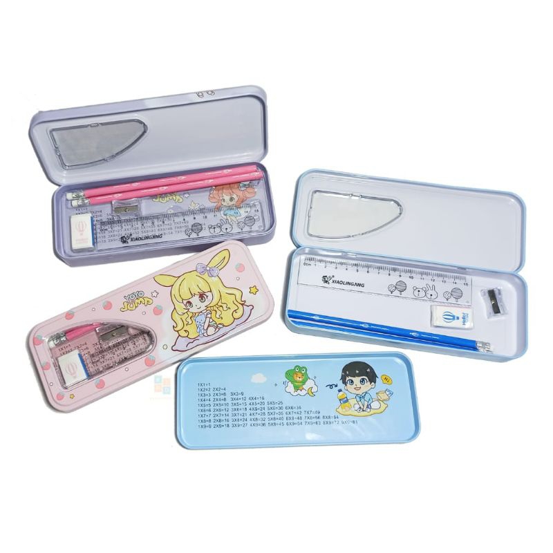 

kotak pensil/Tempat pensil kaleng fancy/Tepak pensil kaleng karakter animasi + peralatan tulis AD 139/ATK