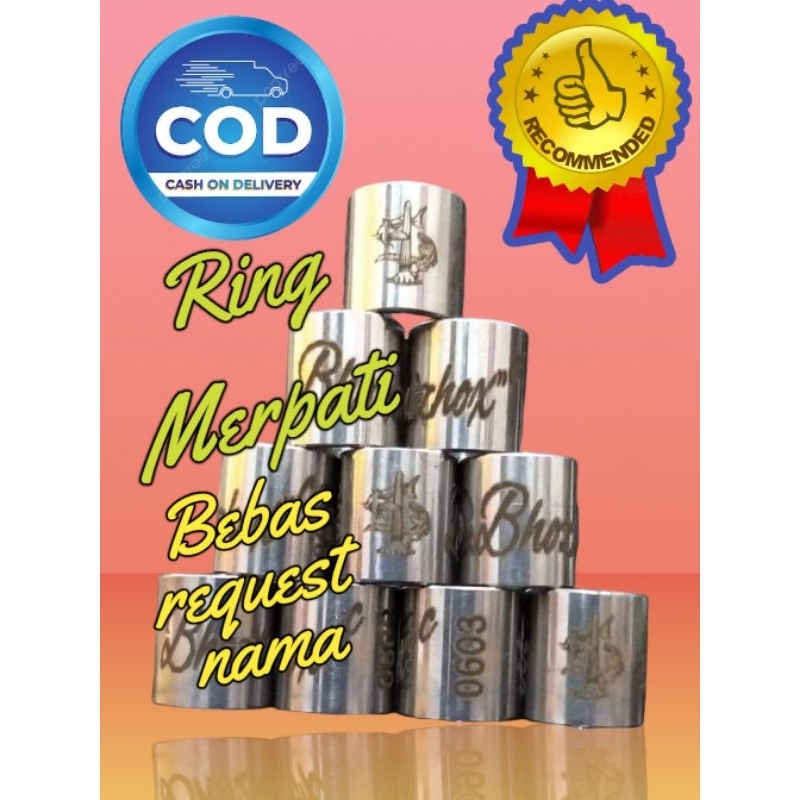 10 biji Ring Merpati Baja laser Request Nama