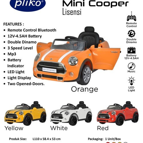 Pliko Mobil Aki Mini Cooper (Lisensi)/ Mainan Mobil Aki PK8100