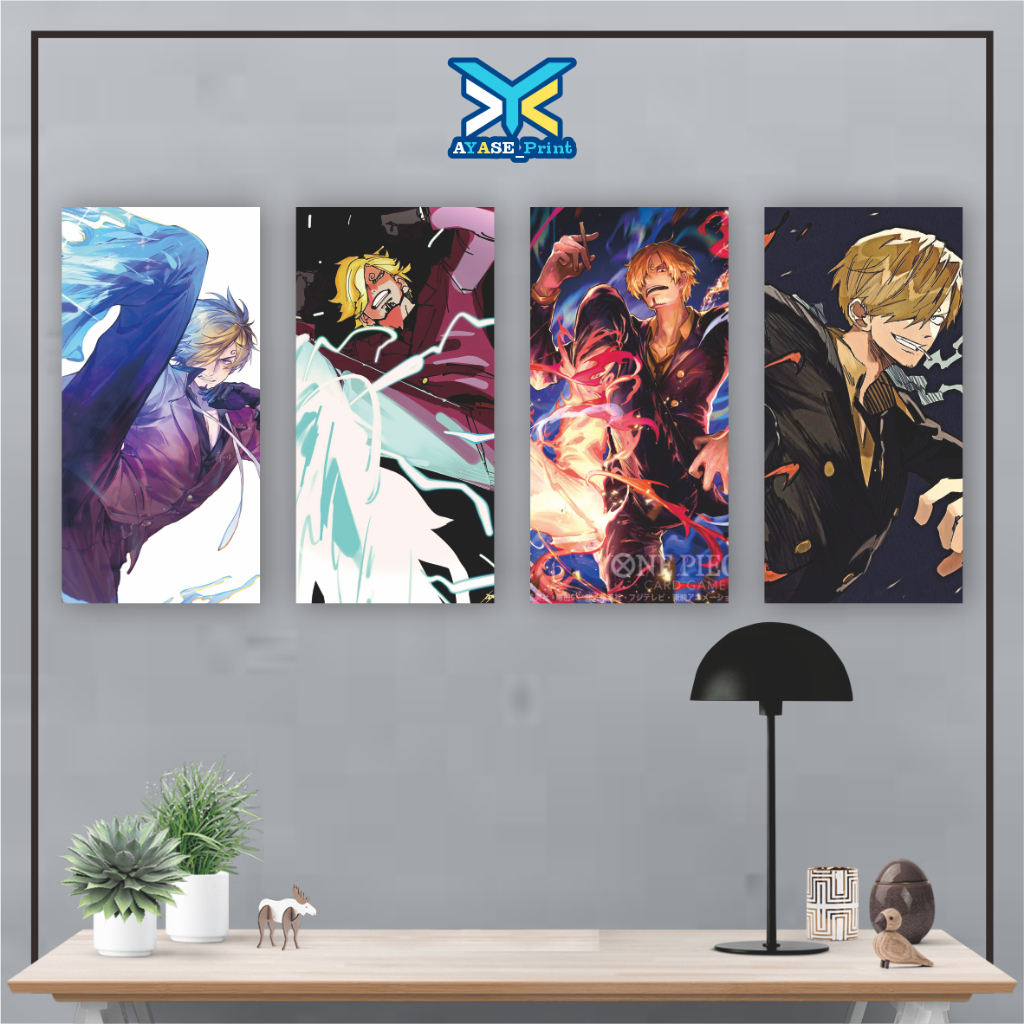 Wall Decor SANJI ONE PIECE Pajangan Poster Kayu Hiasan Dinding KamarTidurWallpaperAnime