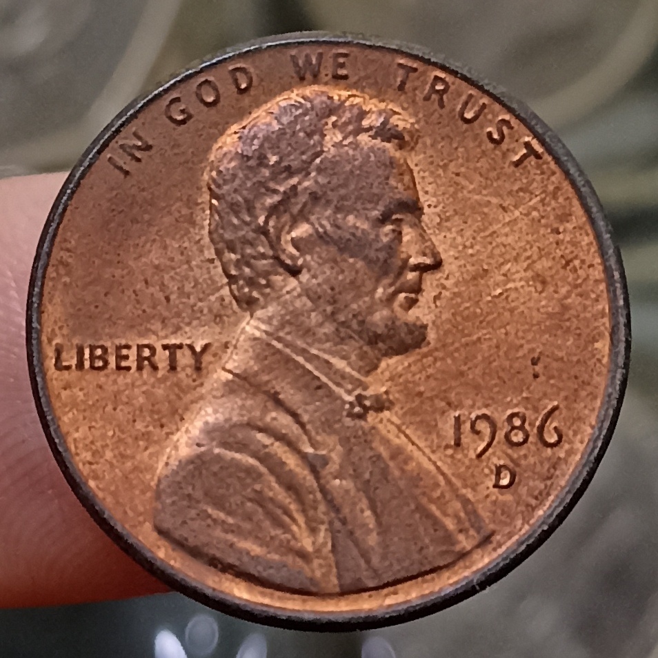 Koin Kuno Amerika Lincoln One Cent Tahun 1986 D