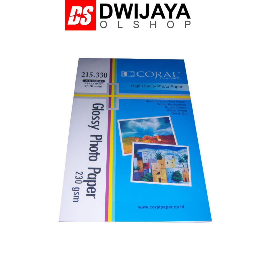 DWIJAYAOLSHOP - Kertas Foto Resin Coated F4 1 Pack Photo Coral Spectra Glossy Doff