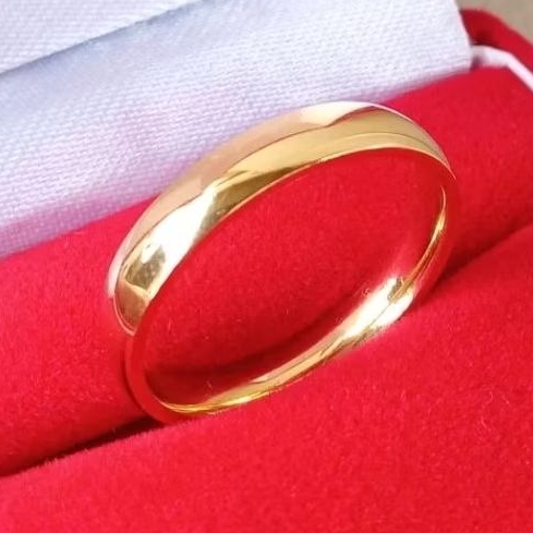 Cincin Pria Kawin Cincin Tunangan Titanium Asli Perhiasan Anti Karat & Pudar