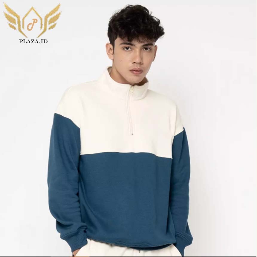 SWEATER HALF ZIP OVERSIZE S-6XL.SWEATER HALF ZIP NAVY