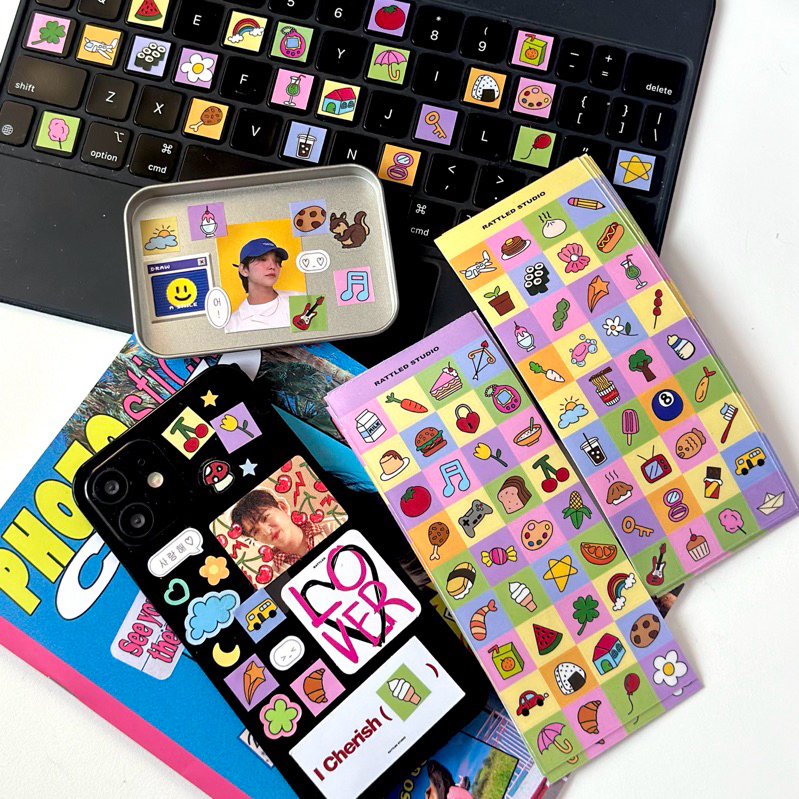 

Tiny Joys by Rattled Studio | Square Keyboard Sticker kotak Stiker Majalah - Pink - DECO STICKER - STIKER KPOP PHOTOCARD DECORATION / JOURNALING / JURNAL